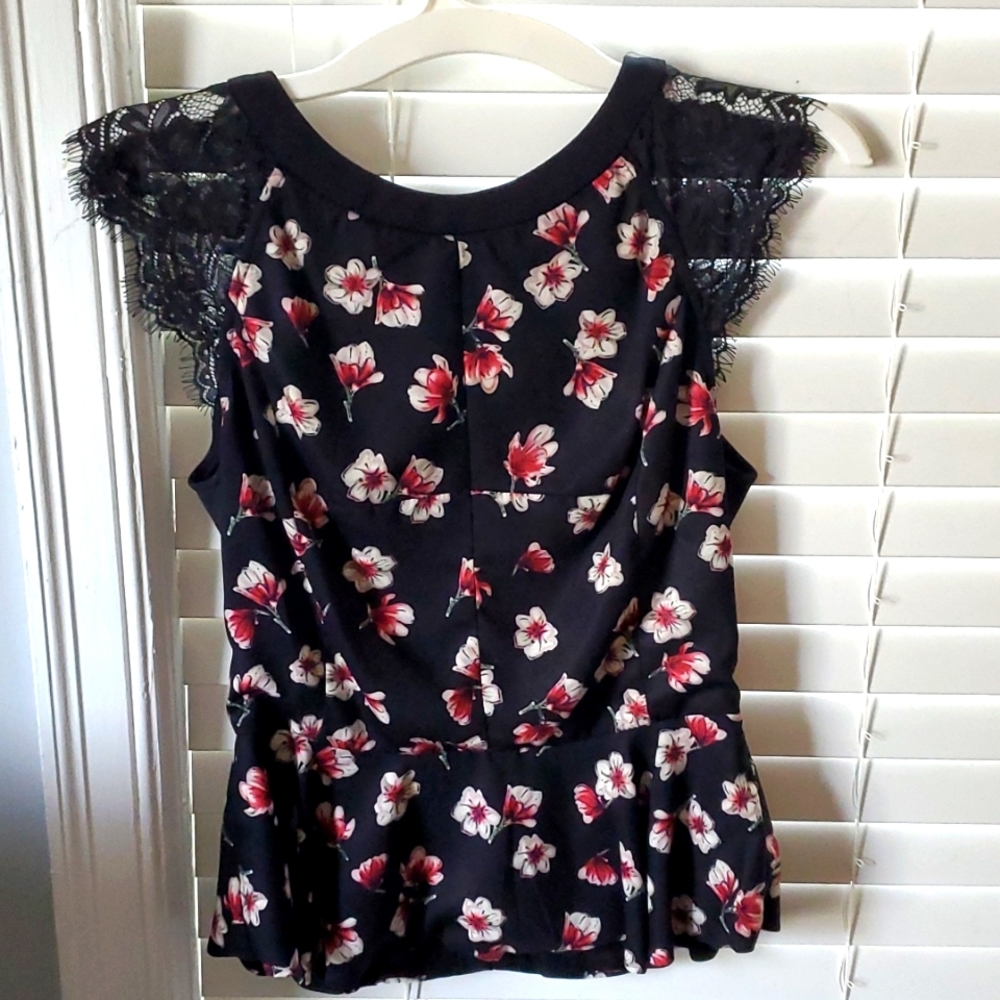 Lace peplum blouse
